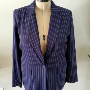 Navy/White Pinstripe Oversize Blazer Size L/XL